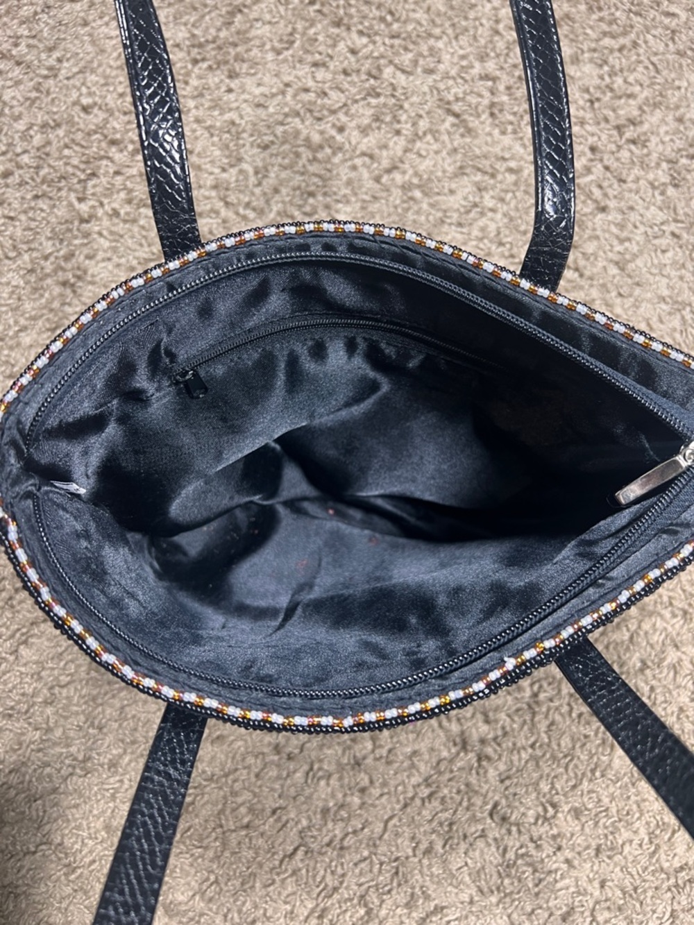 Vintage Style Black Beaded Purse - Picture 4 of 6
